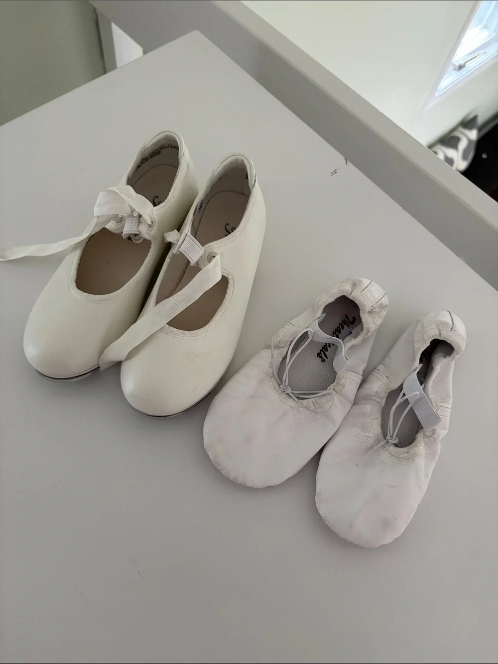 White Kids Tap Shoes - Classic Mary Jane Tap and Canvas Tap Shoe Set